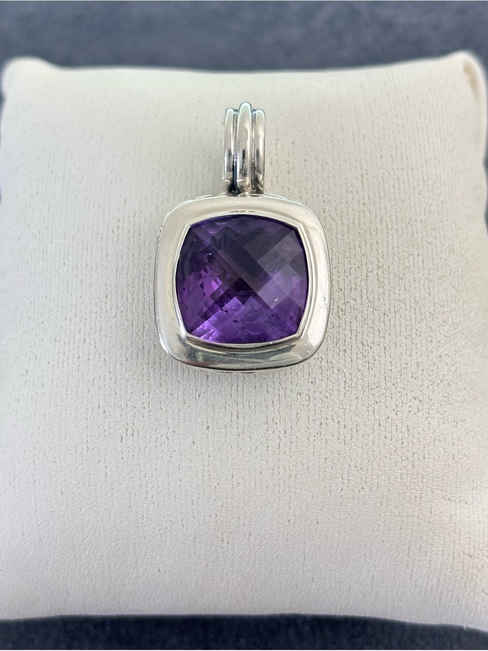 David Yurman 14mm Albion Pendant with Faceted Amethyst 1.25"